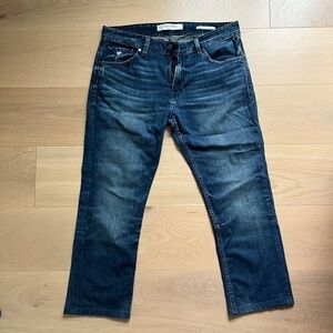 GUESS Men's Dark Blue Straight Jeans